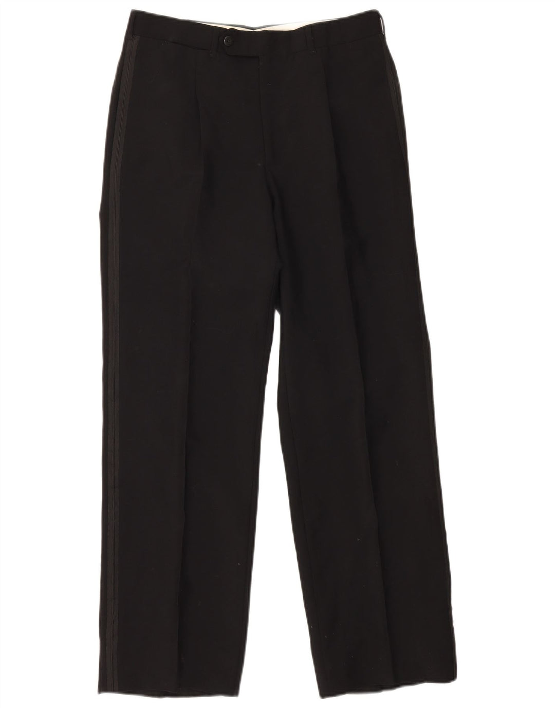 Conjunto masculino VINTAGE de 1 botão e 2 peças IT 46 pequeno W29 L29 lã preta