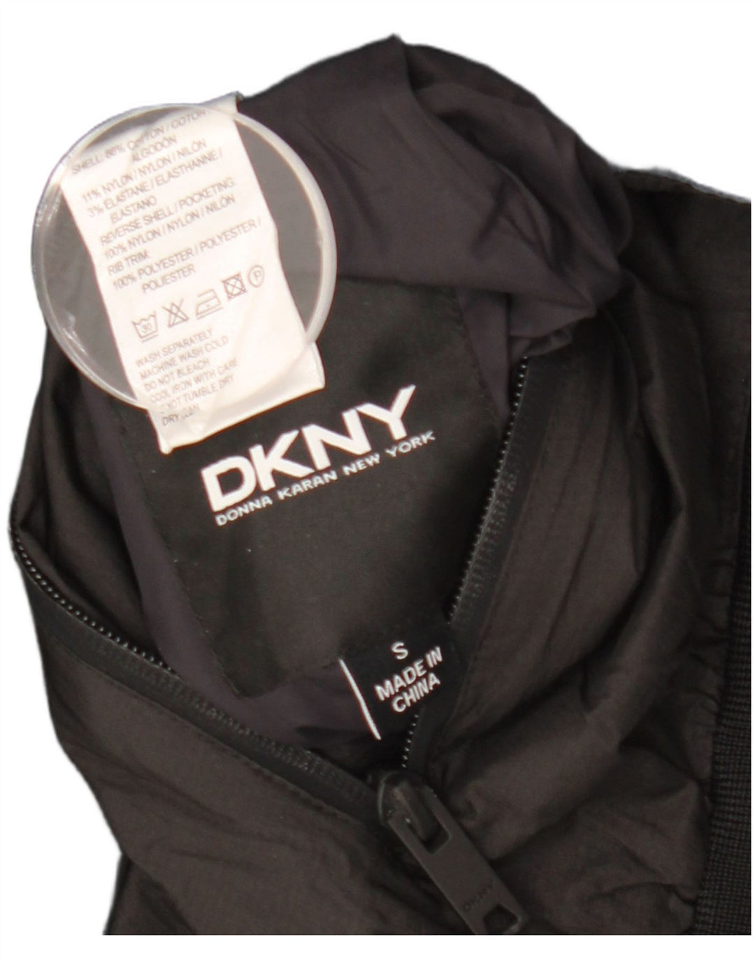 Jaqueta bomber masculina DKNY UK 36 pequena algodão azul marinho