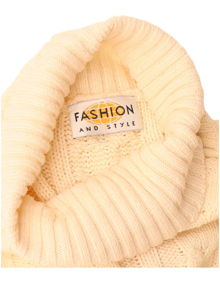 Suéter masculino vintage com gola redonda grande bege