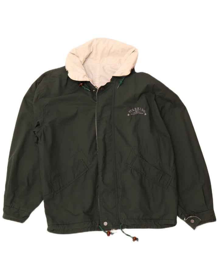 Jaqueta masculina estrelada com capuz reversível e ajuste solto Reino Unido 38 algodão bege médio