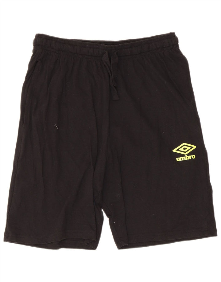 Umbro Mens Graphic Regular Sport Shorts Médio Algodão Preto