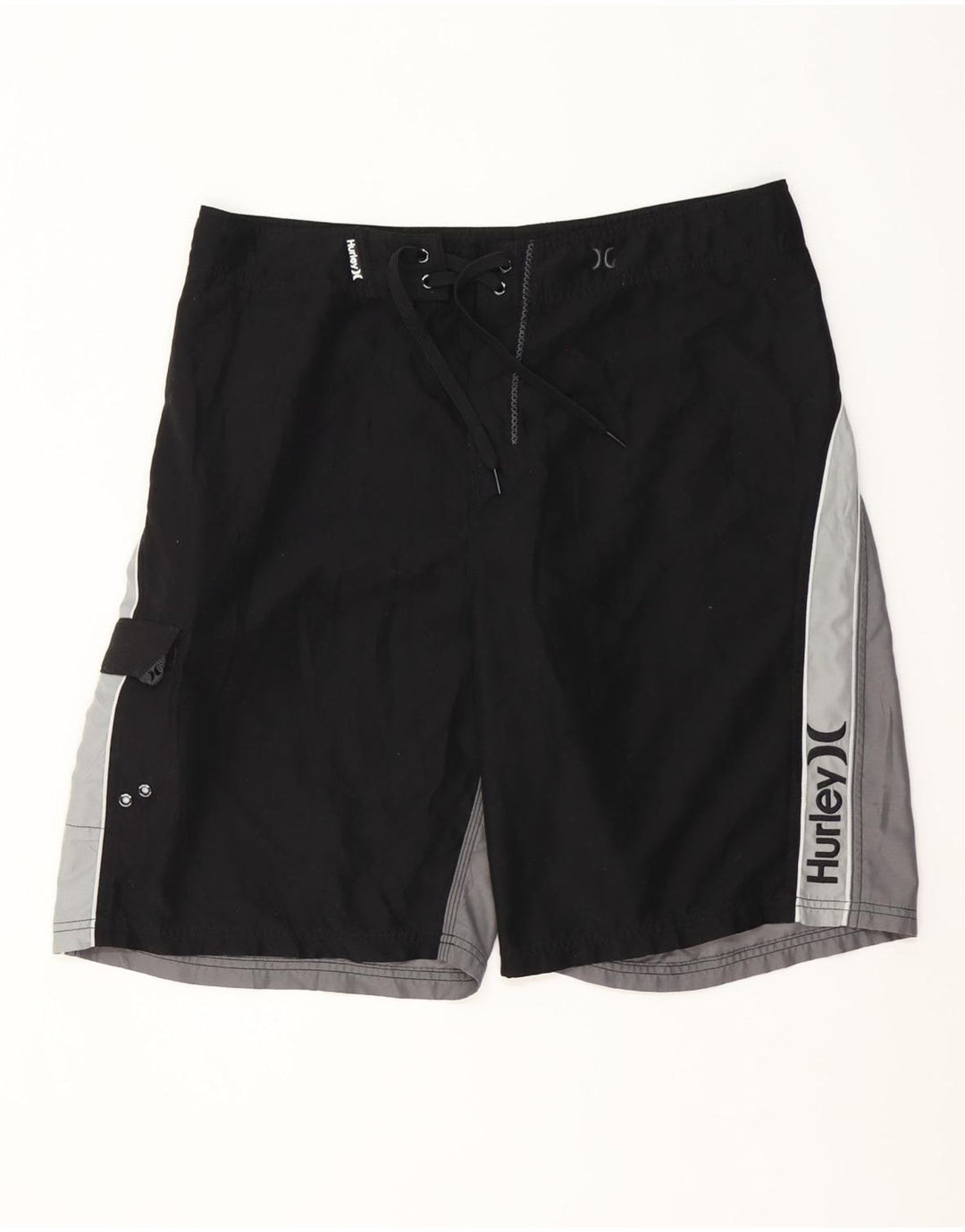 Hurley Mens Graphic Natação Shorts Grande Poliéster Colourblock Preto