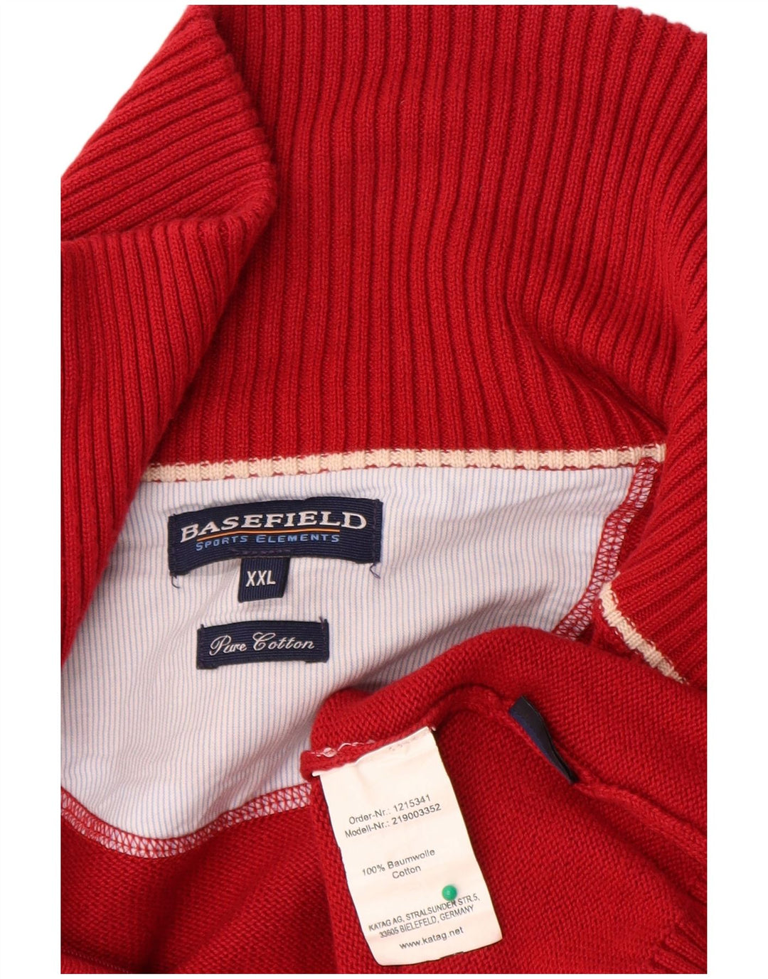 Suéter cardigã masculino Basefield 2XL algodão vermelho