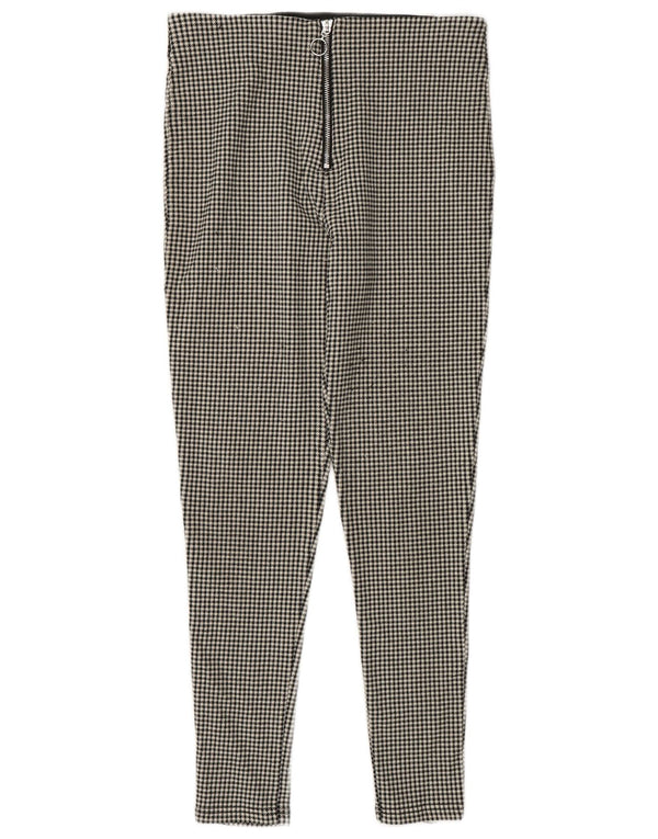 Calça feminina casual skinny Zara média W28 L26 preta houndstooth viscose