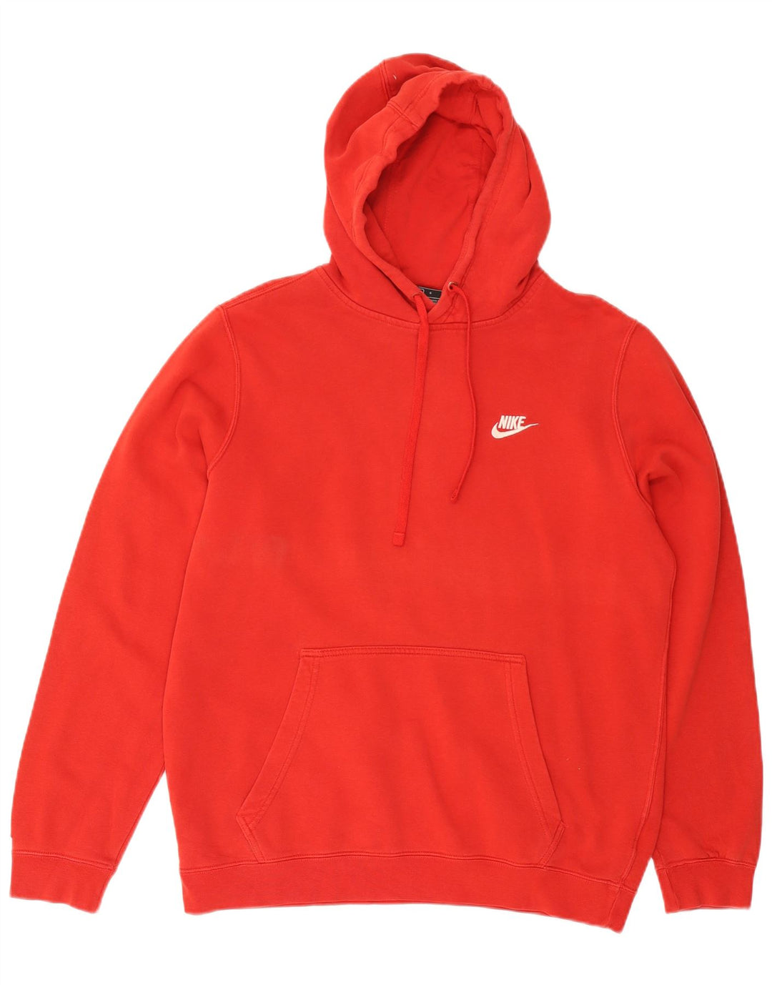 Nike Mens Hoodie Jumper Grande Algodão Vermelho
