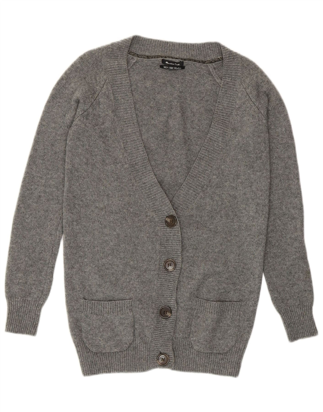 Suéter cardigã feminino MASSIMO DUTTI UK 8 pequeno lã cinza