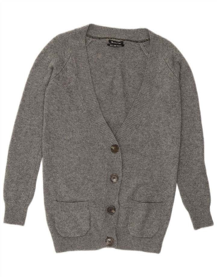 Suéter cardigã feminino MASSIMO DUTTI UK 8 pequeno lã cinza