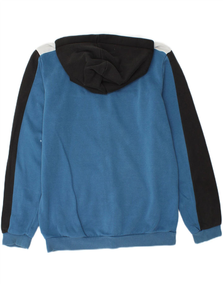 PUMA Boys Zip Hoodie Sweater 15-16 Years Blue Colourblock Cotton Vintage Puma and Second-Hand Puma from Messina Hembry 