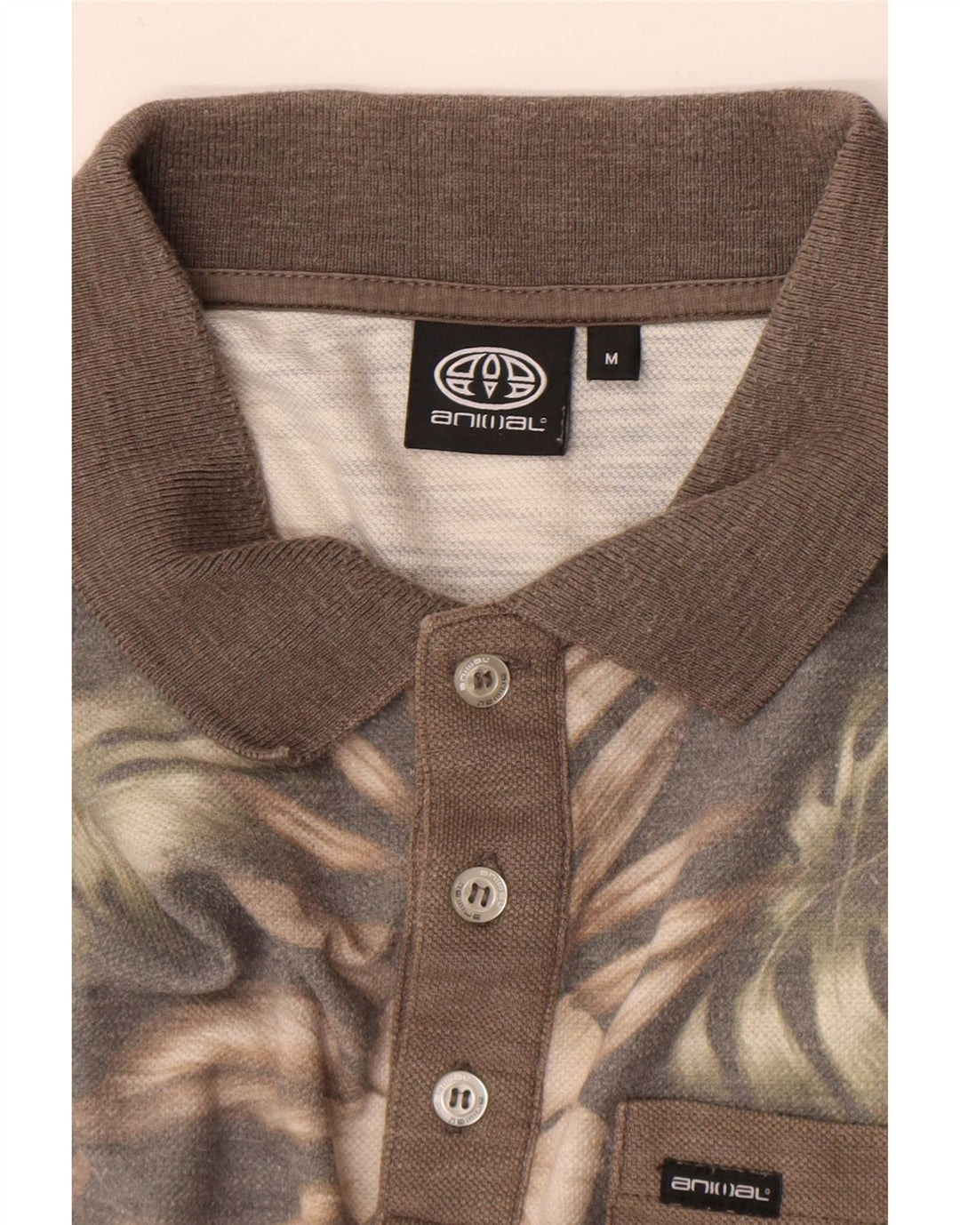 Camisa Polo Masculina Animal Médio Marrom Floral