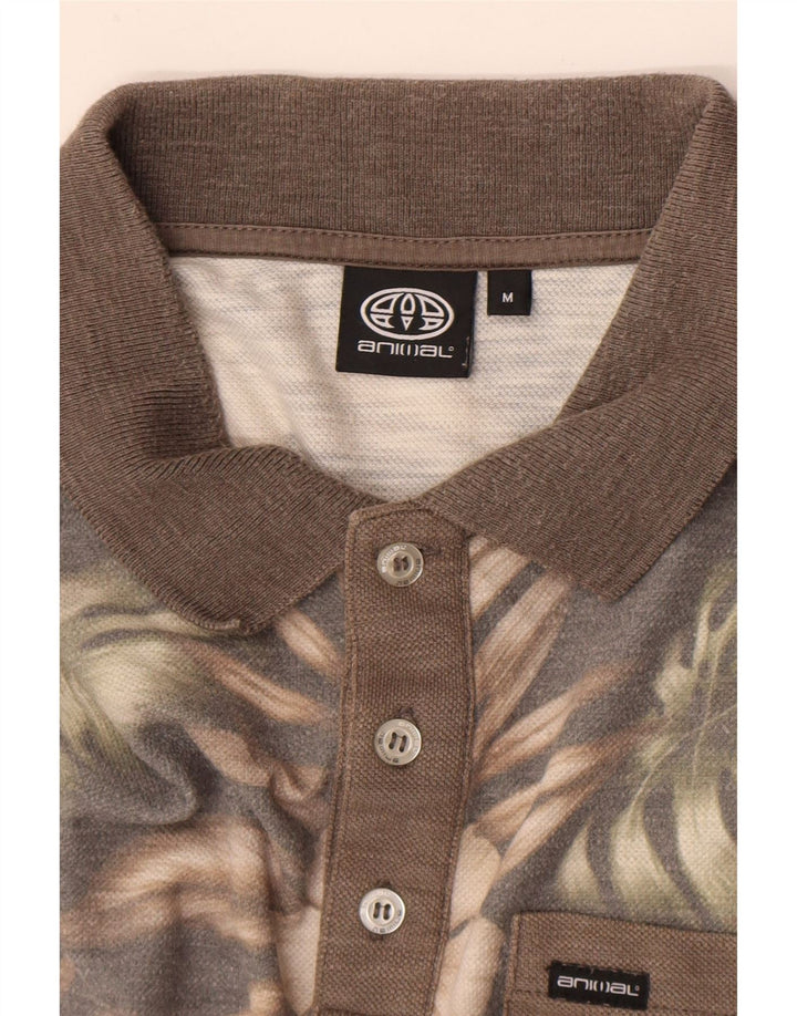 Camisa Polo Masculina Animal Médio Marrom Floral