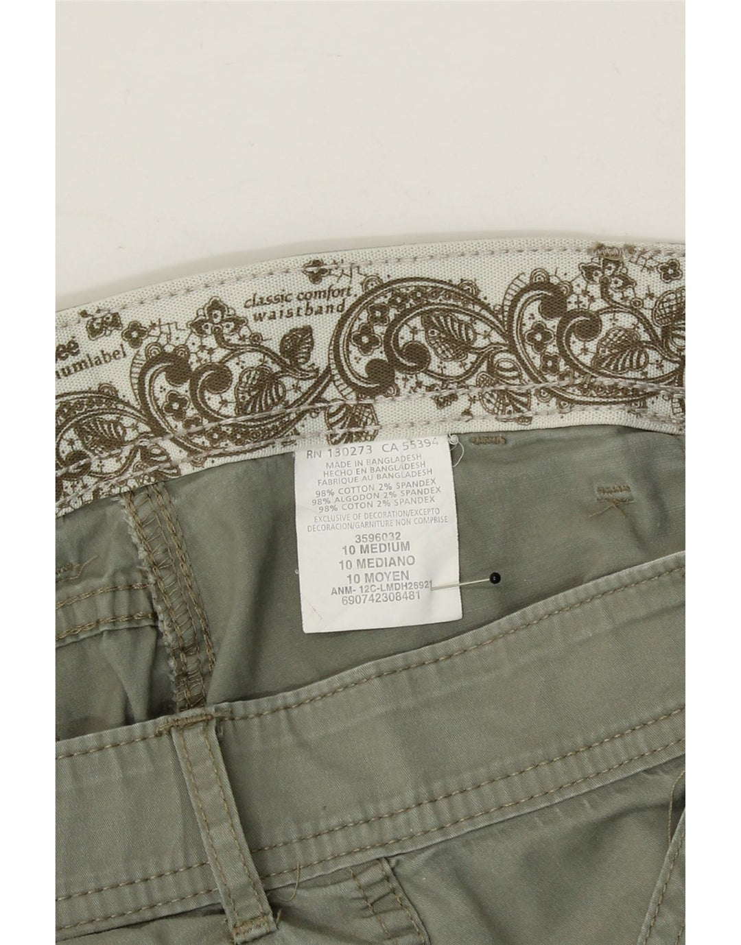 LEE Womens Platinum Label Cargo Shorts US 10 Large W32  Green Cotton Vintage Lee and Second-Hand Lee from Messina Hembry 
