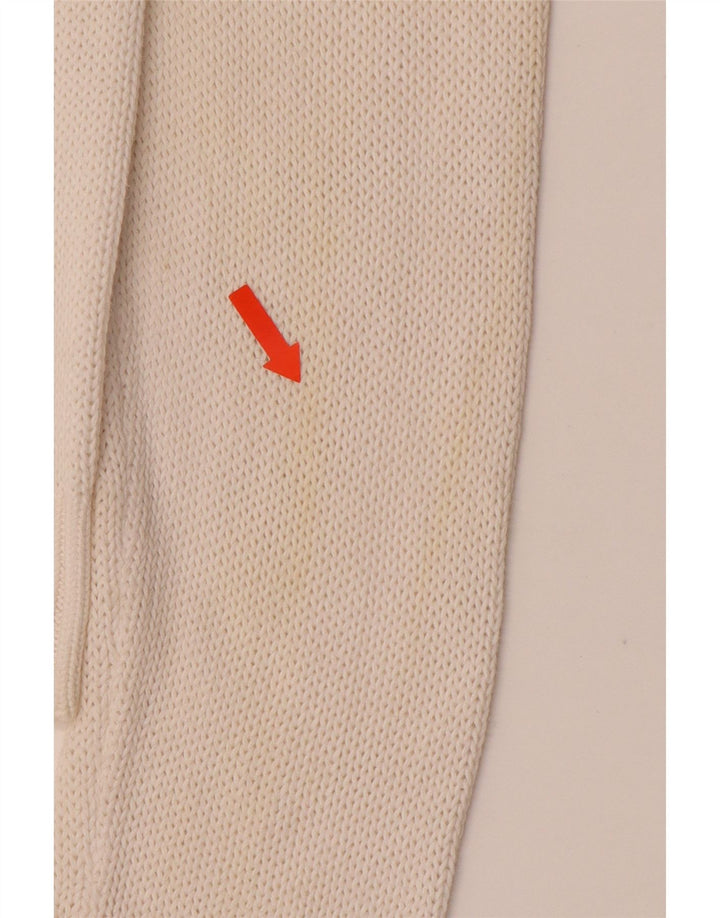 Suéter feminino ARMANI JEANS com decote em V Reino Unido 16 grande algodão branco