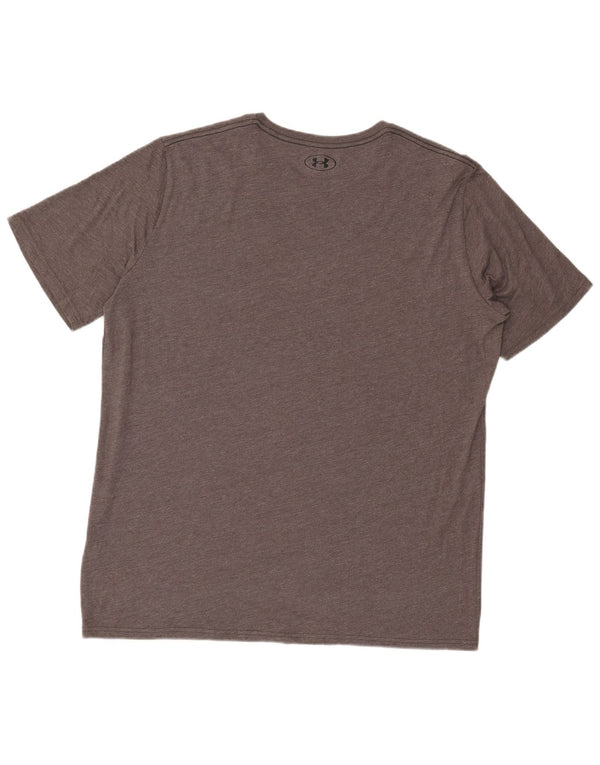 Camiseta gráfica masculina Under Armour Top 2XL algodão cinza