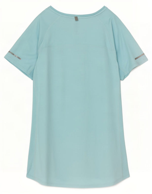 Camiseta feminina Nike Dri Fit Top UK 10 pequena azul poliéster