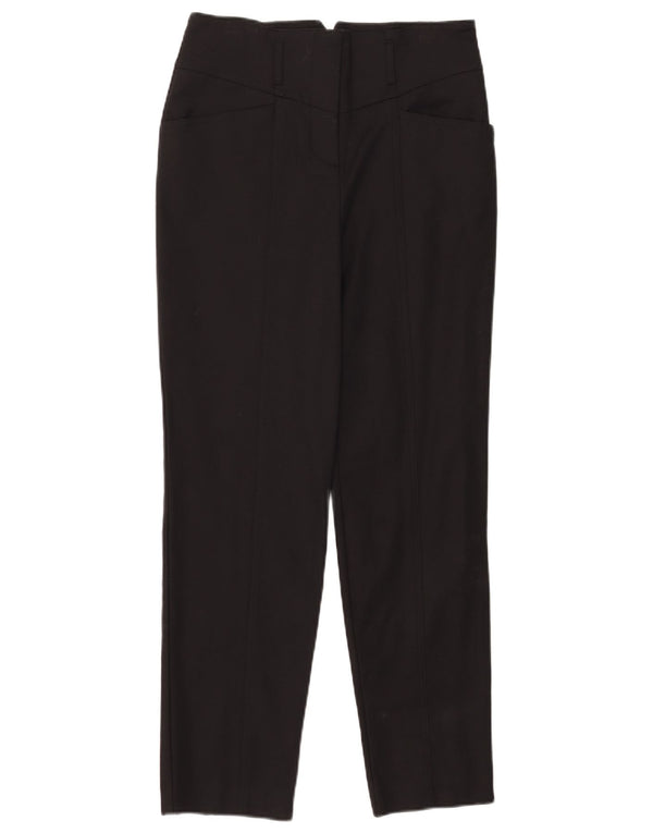 Boden Calça feminina casual de cintura alta cônica UK 10 pequena W30 L28 preta