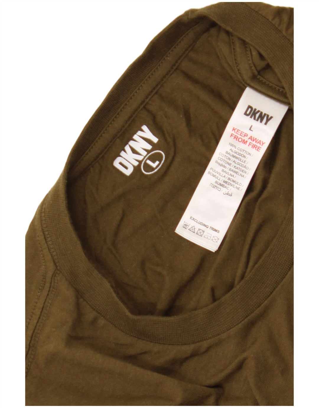Camiseta masculina Dkny Top grande de algodão cáqui