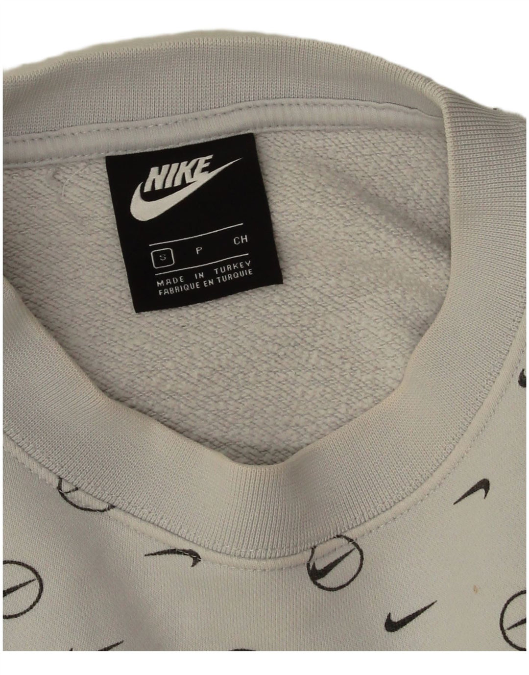 Moletom Nike Feminino Oversized Crop Graphic Jumper UK 10 Pequeno Cinza