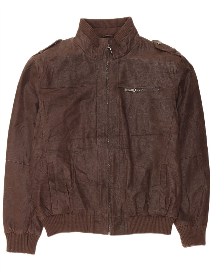 Jaqueta de couro militar masculina Bata and More IT 54 2XL marrom