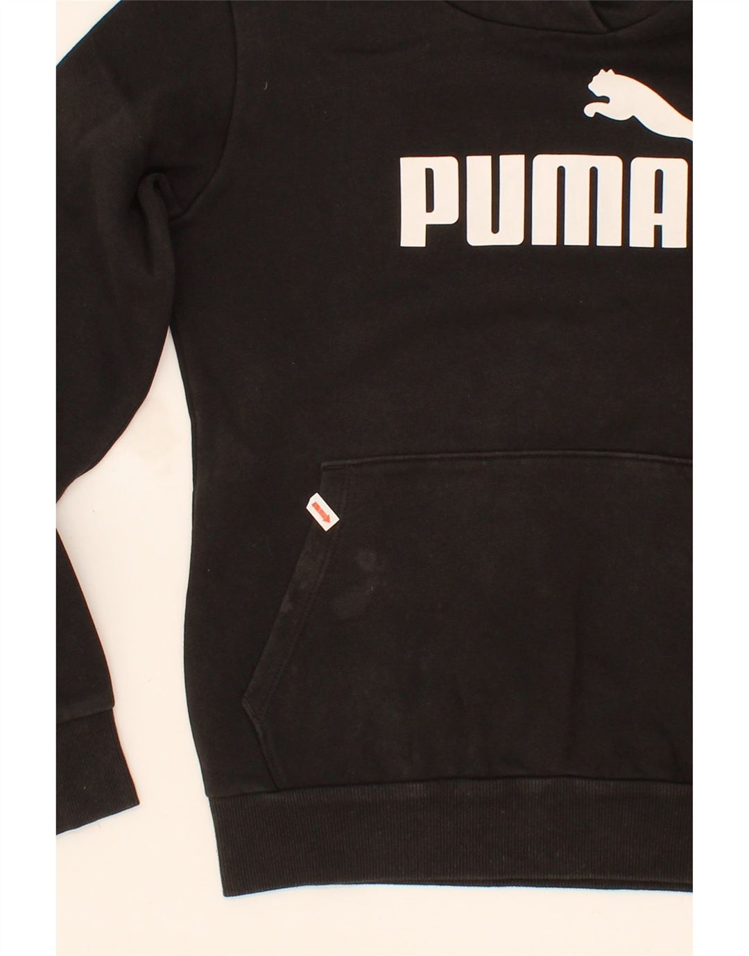 PUMA Womens Graphic Hoodie Jumper UK 2 2XS Black Cotton Vintage Puma and Second-Hand Puma from Messina Hembry 