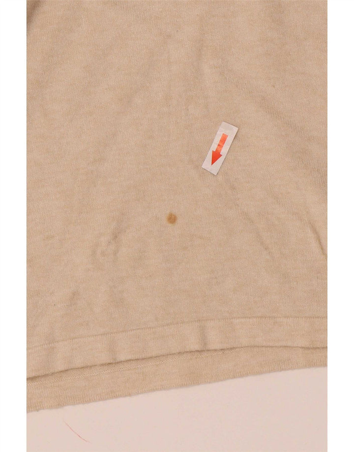 Zara Suéter feminino com gola redonda e gola redonda UK 10 pequeno off white