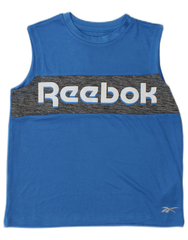 Colete gráfico Reebok Boys Top 10-11 anos azul colorblock poliéster