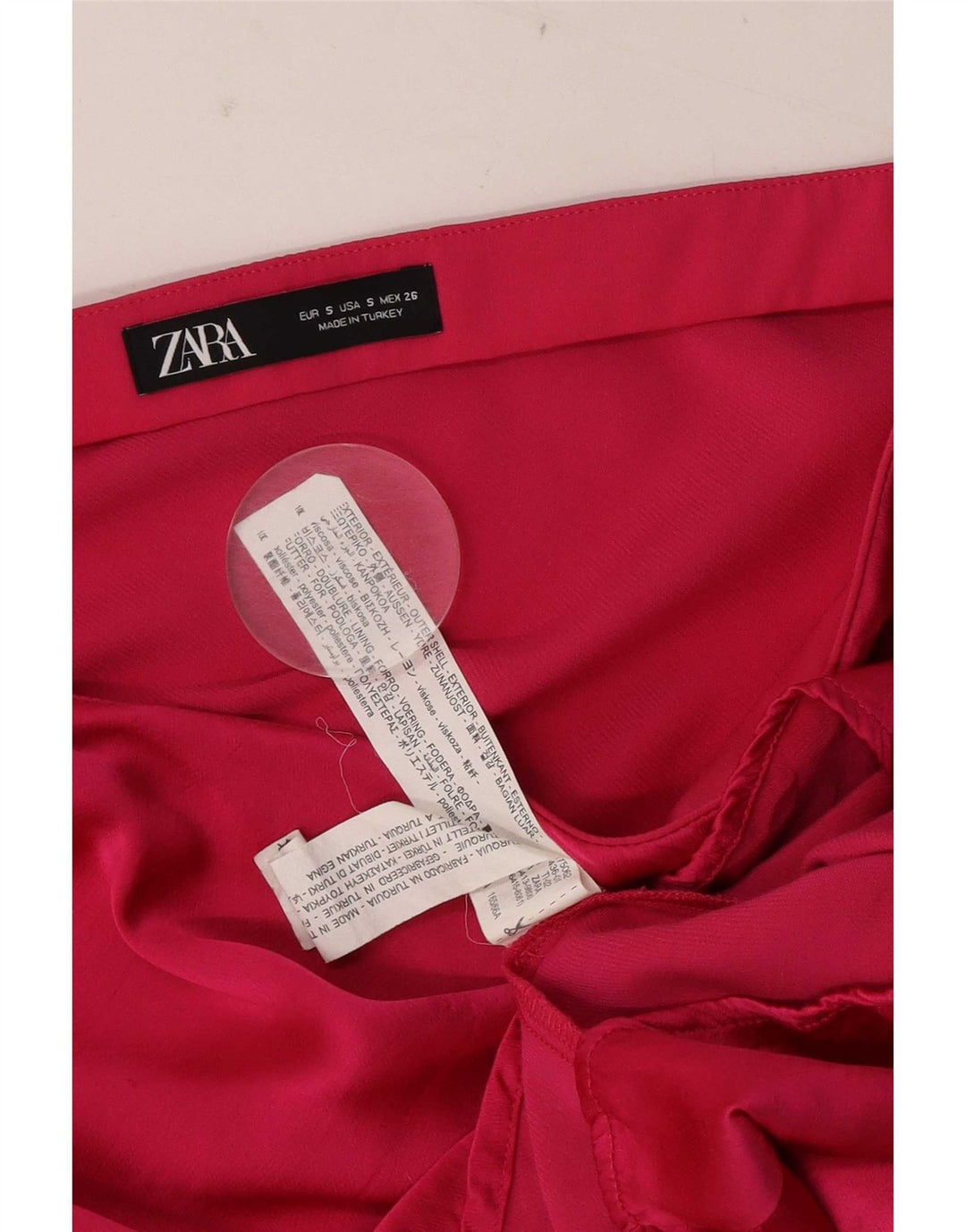 Mini saia feminina Zara pequena W26 viscose rosa