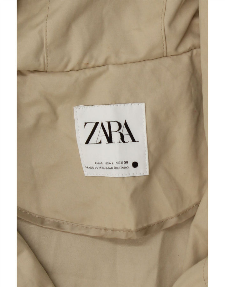 Jaqueta Parka Oversized com Capuz Zara Feminina Reino Unido 16 Grande Bege