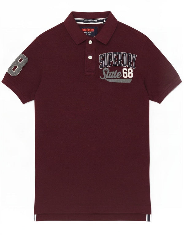 Camisa polo masculina Superdry Graphic grande algodão Borgonha