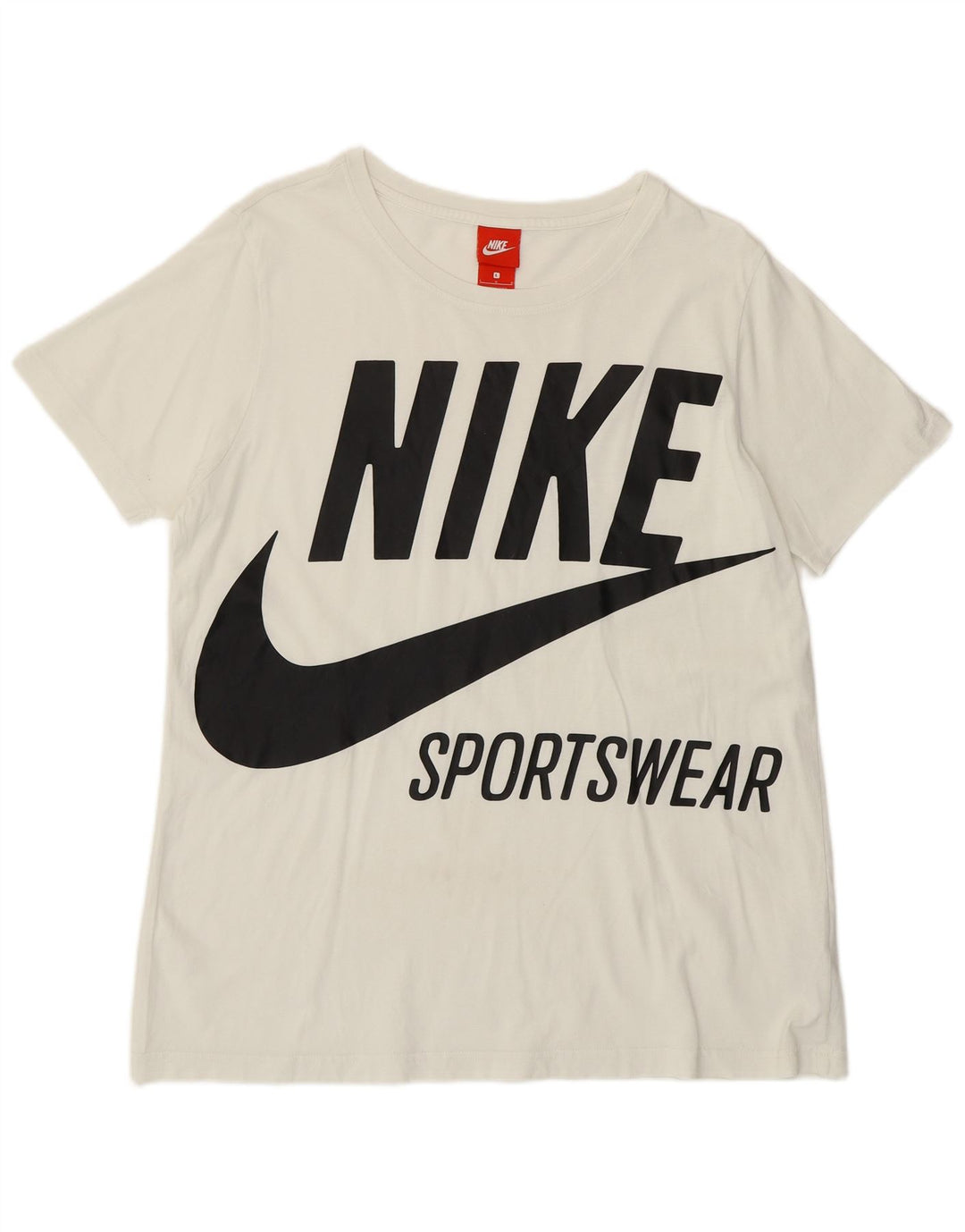 Camiseta gráfica feminina Nike UK 16 grande algodão branco