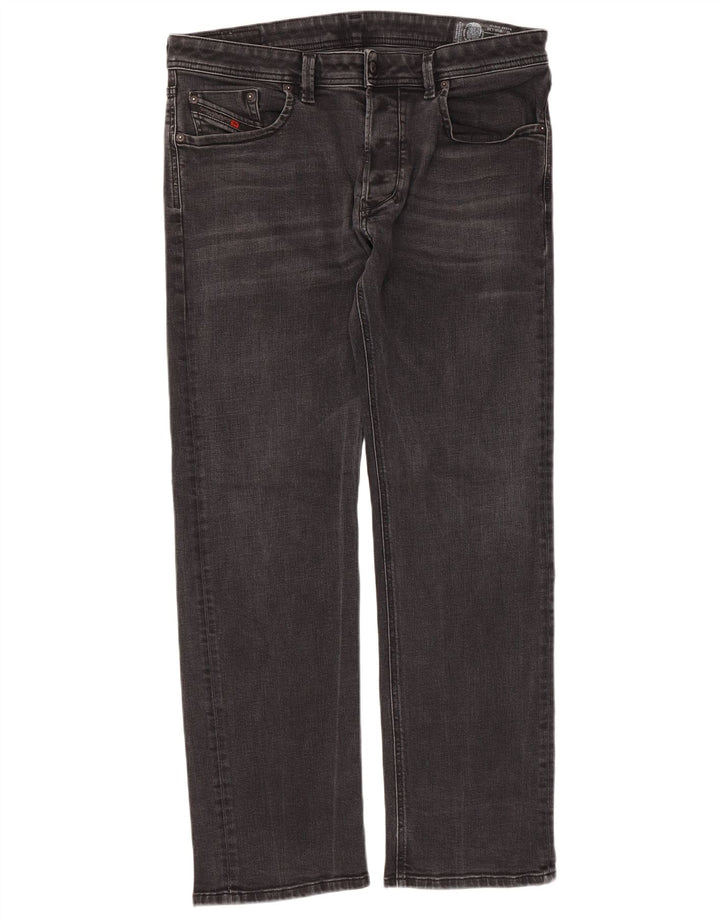 Diesel feminino Larkee regular reto jeans W36 L30 algodão preto