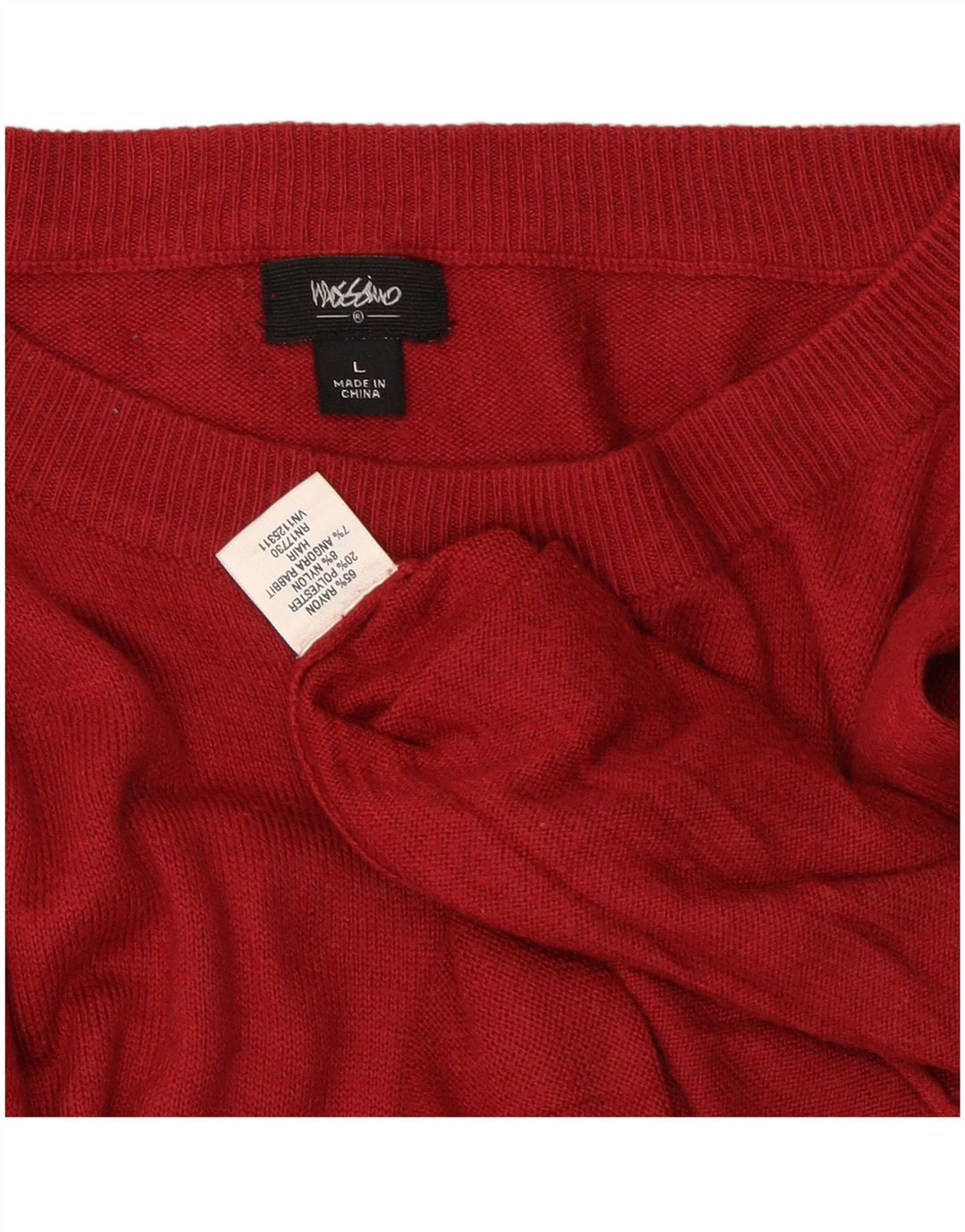 Suéter feminino MOSSIMO com gola canoa Reino Unido 14 grande rayon vermelho