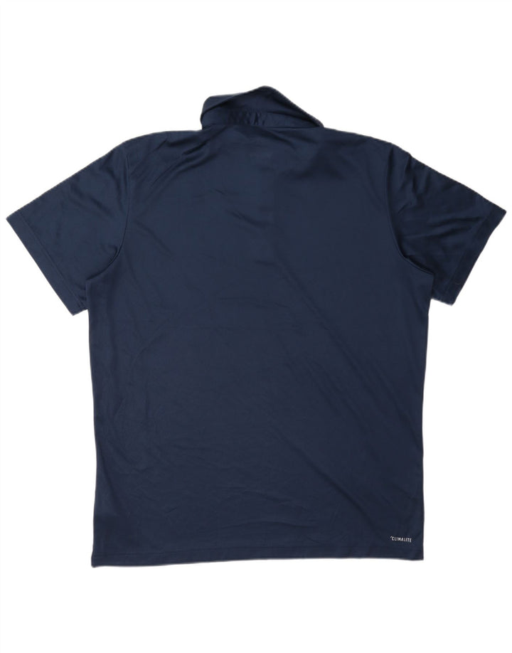 Camisa polo masculina Adidas Climalite grande poliéster azul marinho