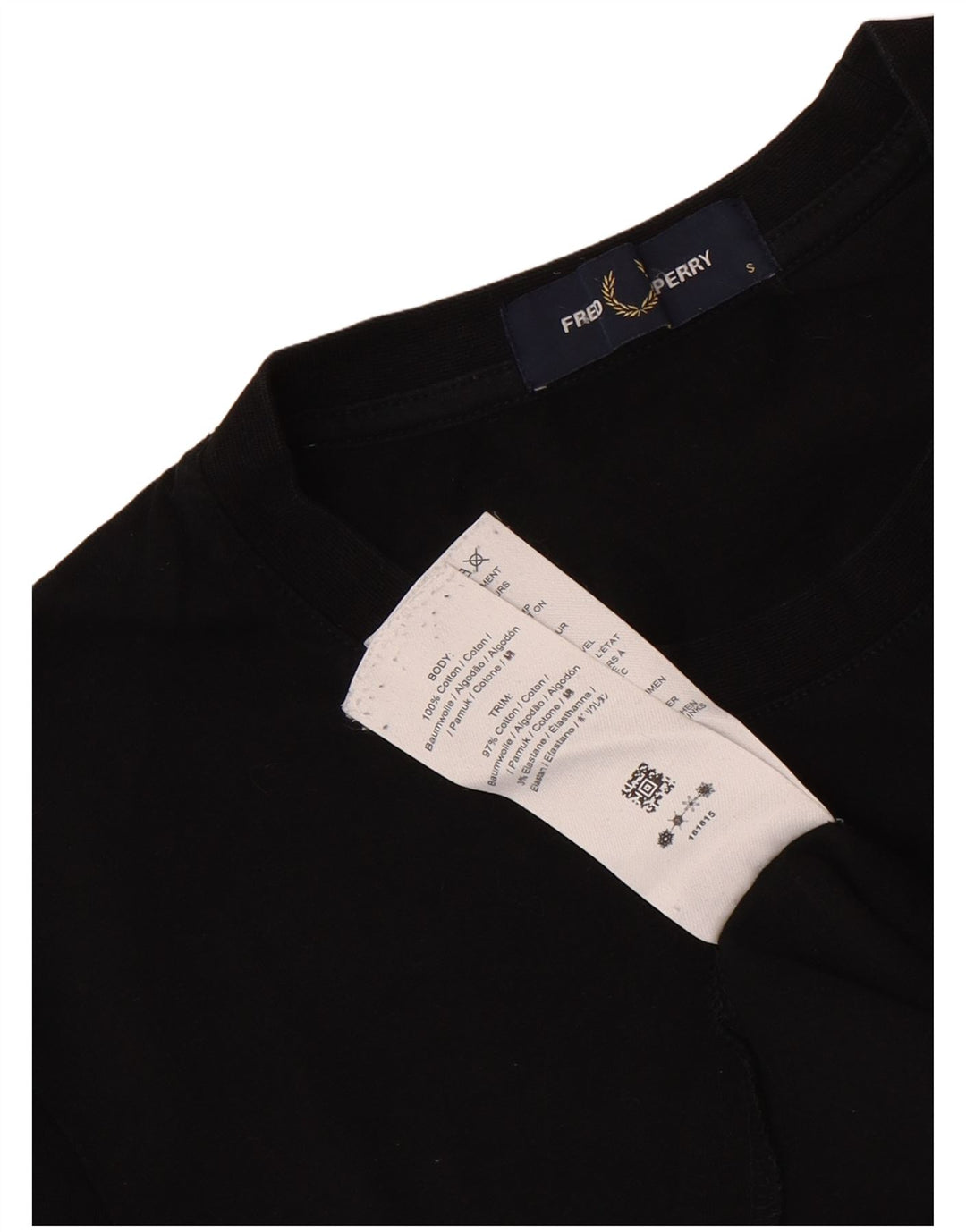 Fred Perry Camiseta masculina gráfica top pequeno algodão preto
