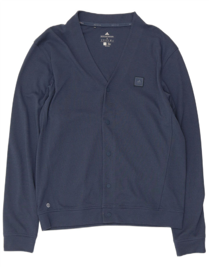 Adidas Mens Treino Top Jacket Pequeno Algodão Azul Marinho