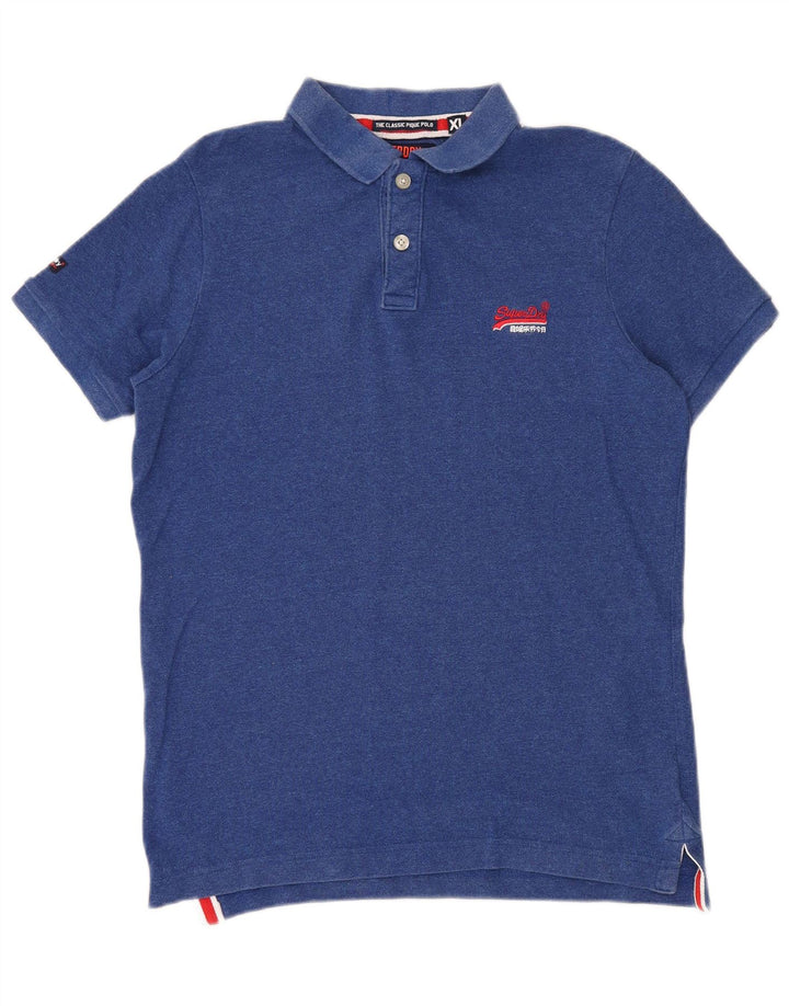 Camisa polo masculina Superdry XL azul algodão