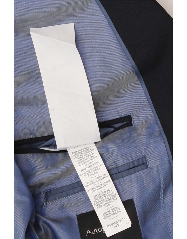 Jaqueta blazer masculina Marks & Spencer Autograph 2 botões Reino Unido 42 grande azul marinho