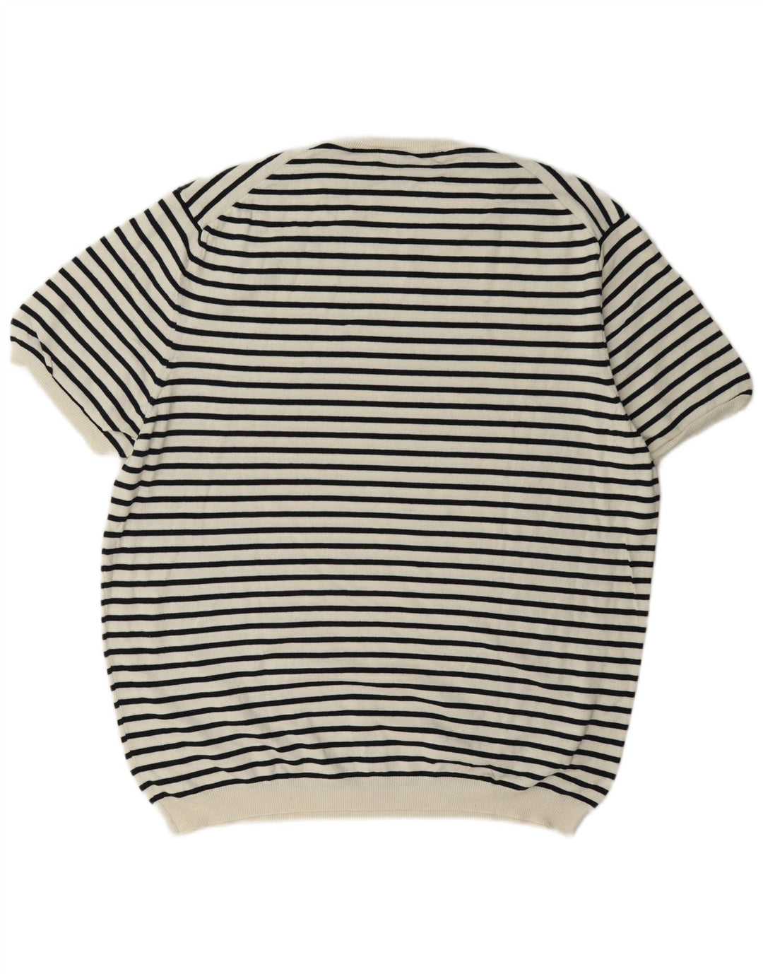 Camiseta feminina regular Zara UK 18 XL listrada branca