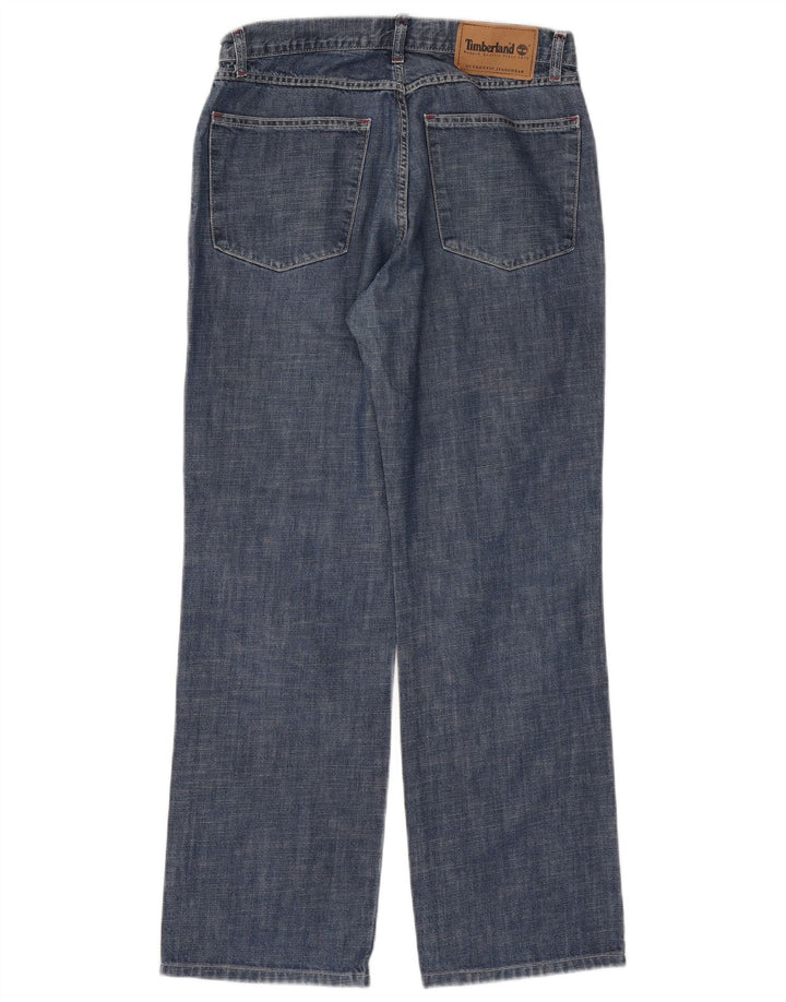 Calça jeans reta feminina Timberland W32 L29 azul algodão