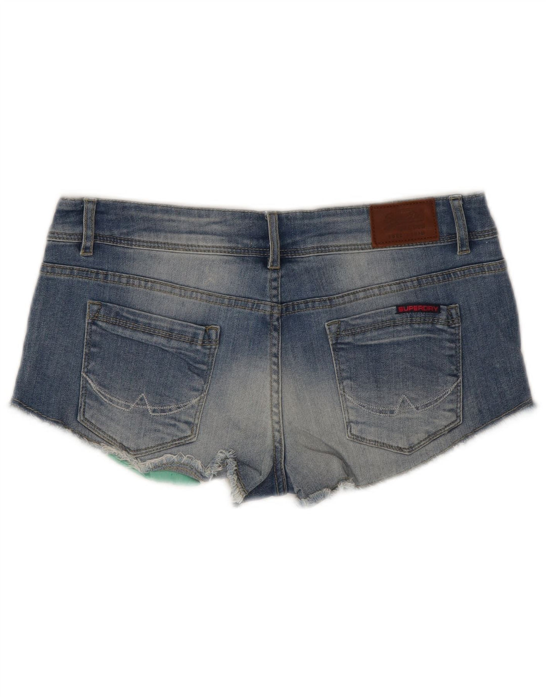 Calça jeans feminina Superdry cintura baixa W30 algodão azul médio