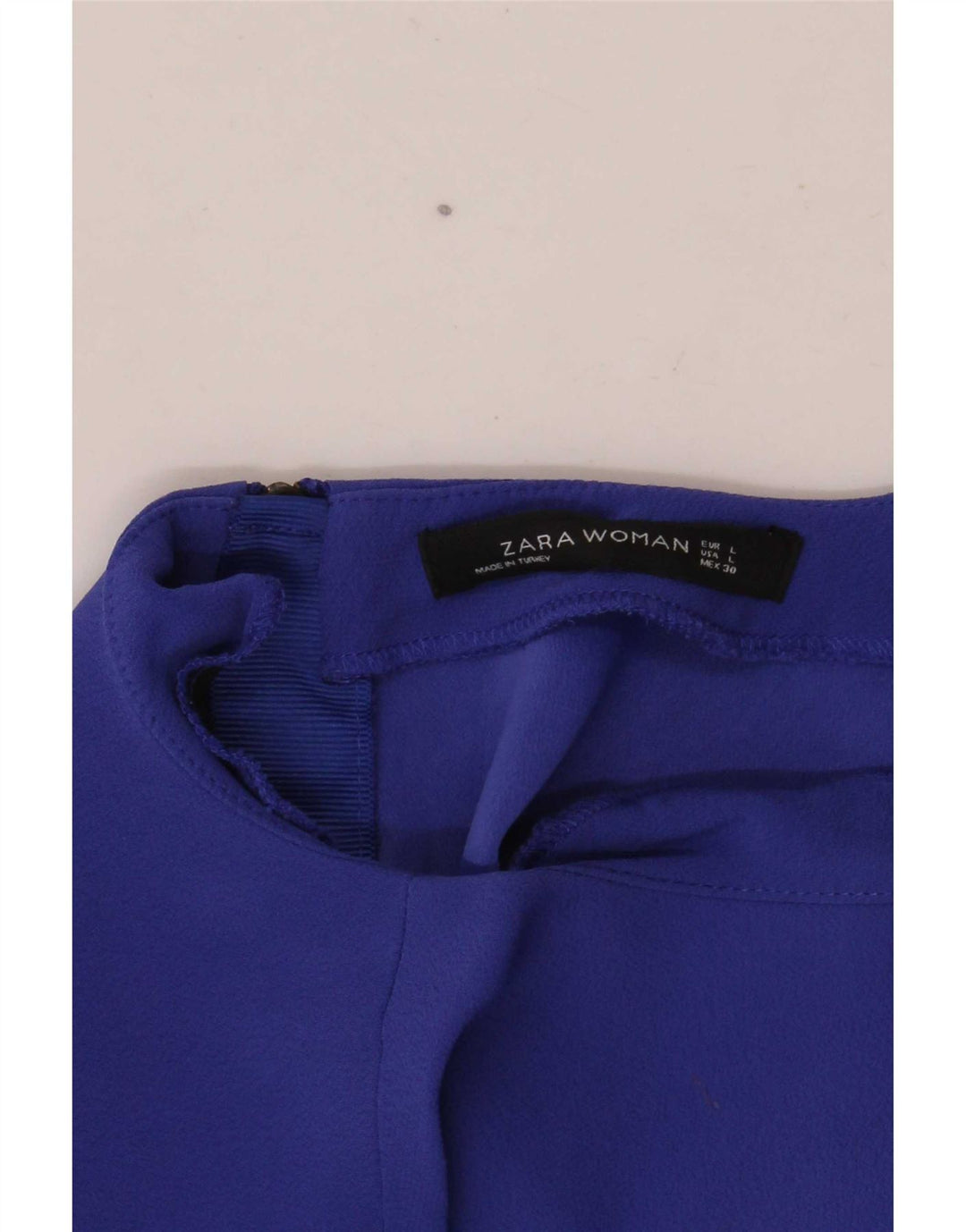 Blusa feminina Zara manga 3/4 oversized top UK 16 grande azul