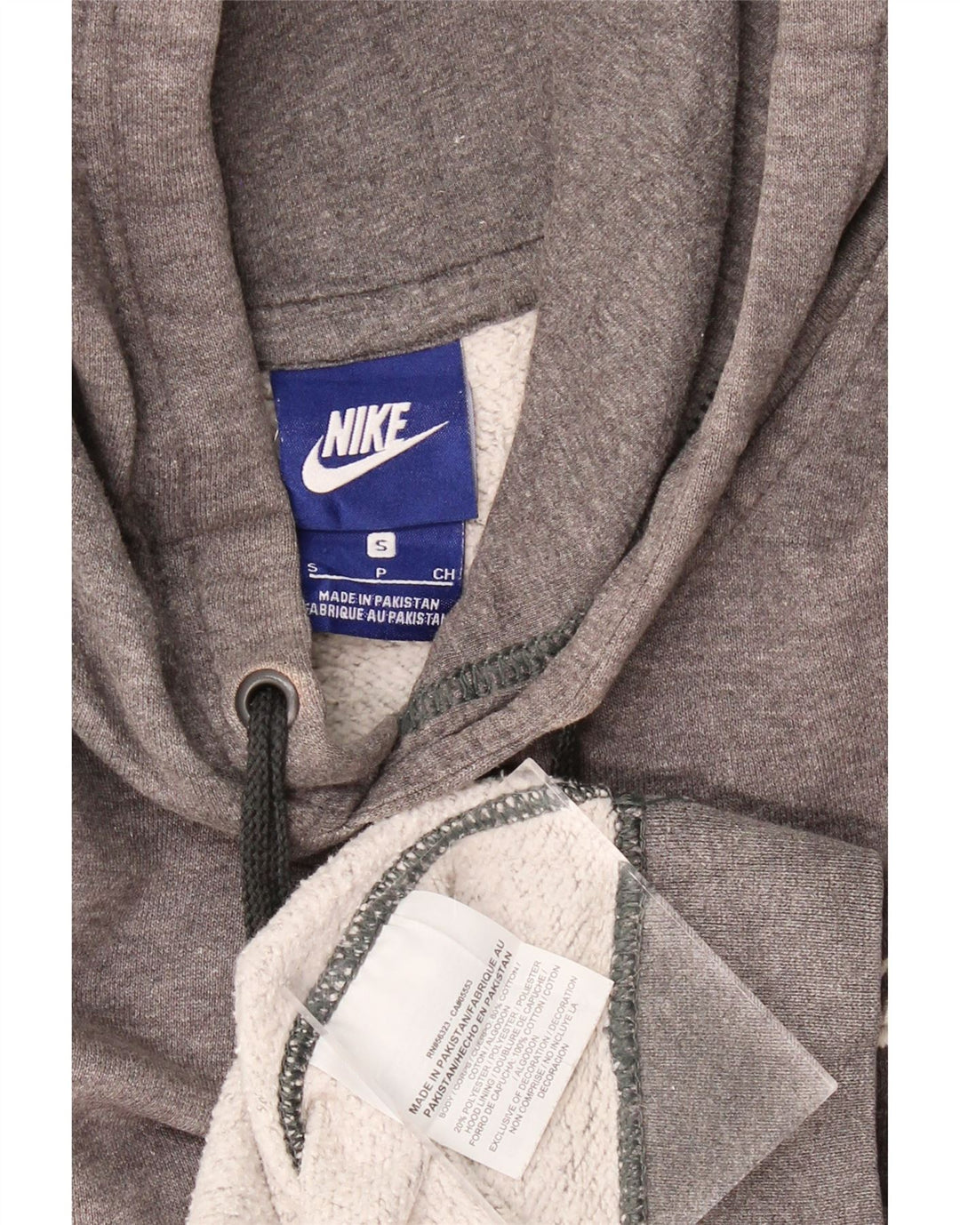 NIKE Mens Hoodie Jumper Pequeno Algodão Cinza