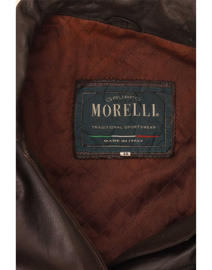Casaco de couro feminino Morelli IT 48 XL Marrom