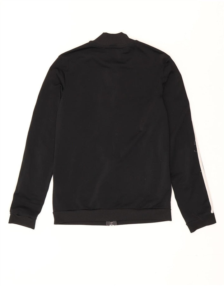Adidas Womens Tracksuit Top Jacket UK 4/6 XS Preto Listrado Poliéster