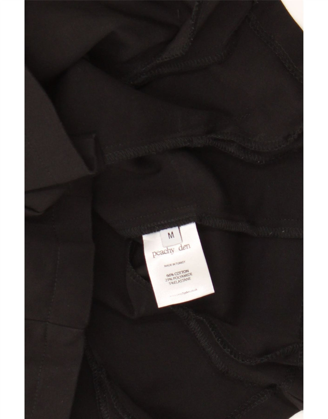 Peachy Den Top feminino cropped UK 12 algodão preto médio