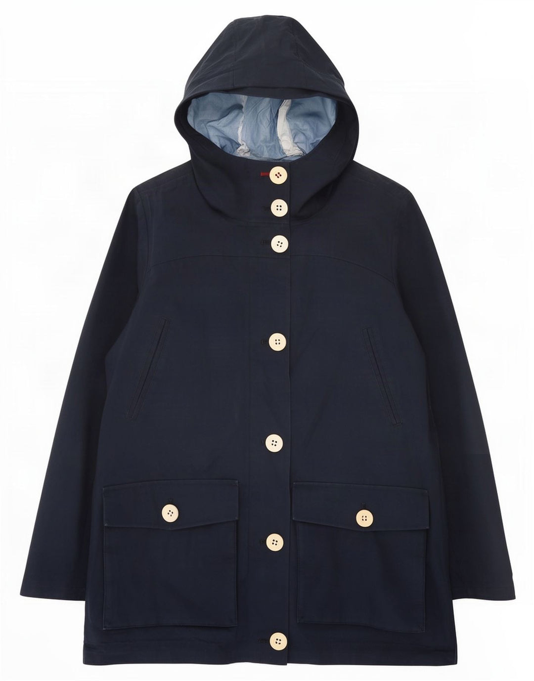 Jaqueta de chuva feminina com capuz Canadiens UK 8 poliéster azul marinho pequeno