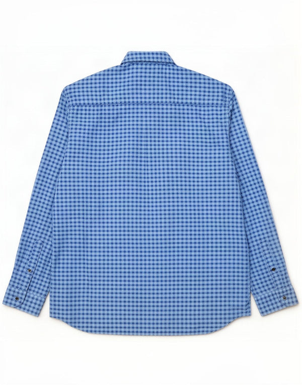 Camisa masculina S.Oliver de ajuste regular 2XL algodão guingão azul