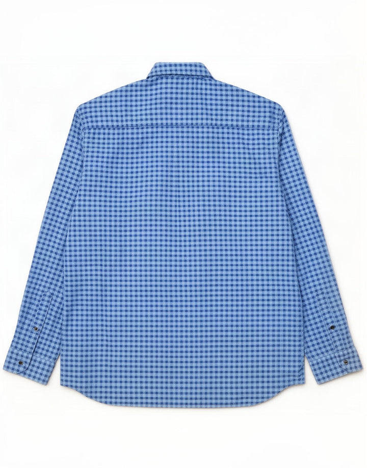 Camisa masculina S.Oliver de ajuste regular 2XL algodão guingão azul