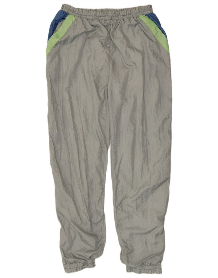 Fato de treino completo masculino vintage grande bloco colorido cinza Nylon