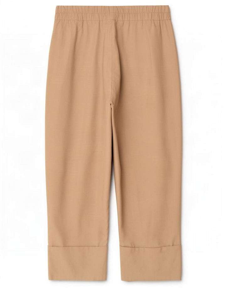Zara Calça feminina cortada média W28 L25 bege viscose