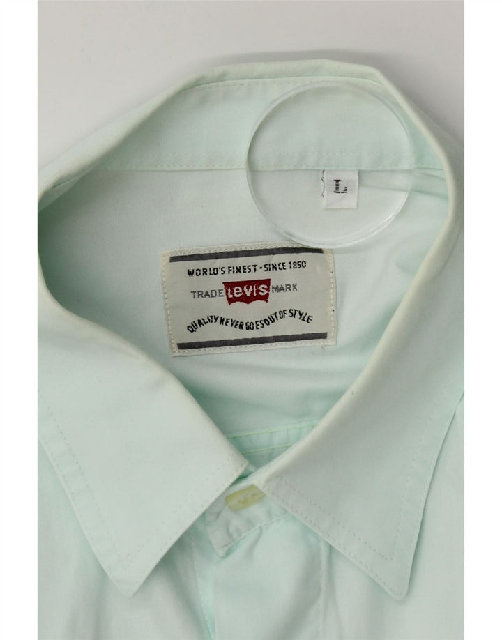 Camisa masculina Levi's grande algodão turquesa